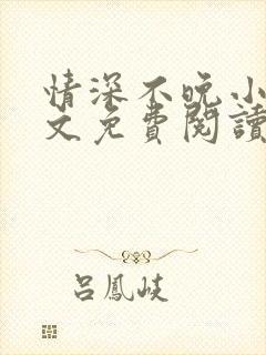 情深不晚小说全文免费阅读