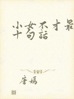 小女不才最经典十句话