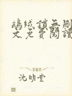 鹅绒锁无删减全文免费阅读笔趣阁