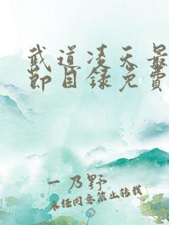 武道凌天最新章节目录免费阅读