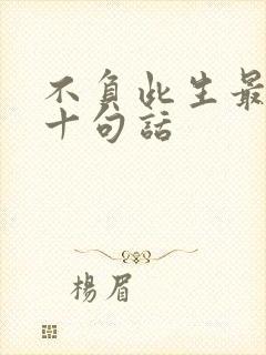 不负此生最经典十句话