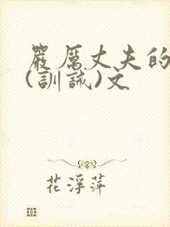 严厉丈夫的管教(训诫)文