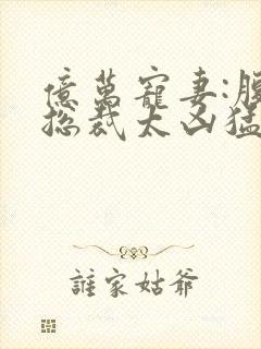 亿万宠妻:腹黑总裁太凶猛