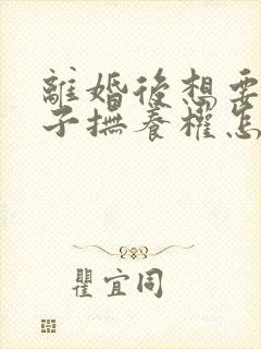 离婚后想要回孩子抚养权怎么起诉