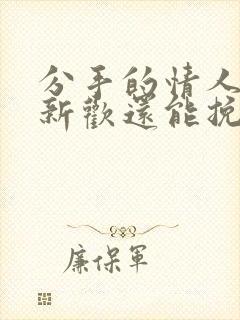 分手的情人有了新欢还能挽回吗