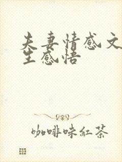 夫妻情感文章人生感悟