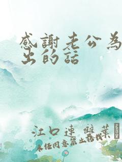 感谢老公为家付出的话