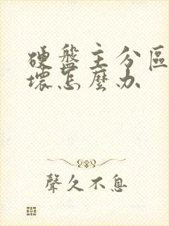 硬盘主分区表损坏怎么办