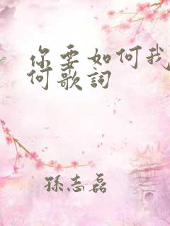 你要如何我就如何歌词