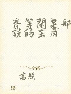 齐等闲是哪部小说的主角