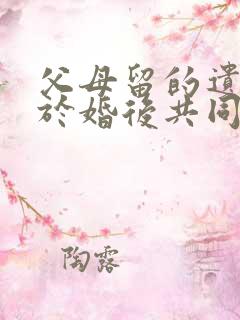 父母留的遗产属于婚后共同财产吗