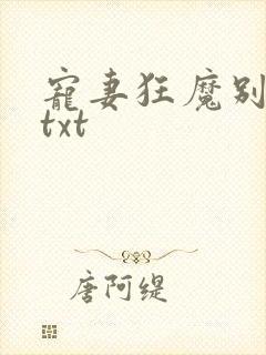 宠妻狂魔别太坏txt