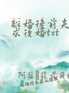 离婚后前夫哭着求复婚txt