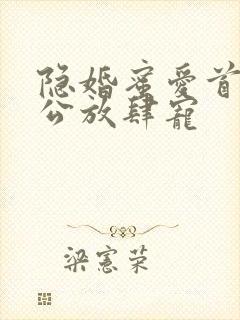 隐婚蜜爱首席老公放肆宠