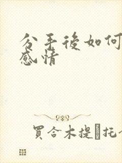 分手后如何挽回感情