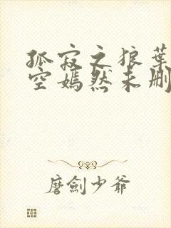 孤寂之狼叶凡司空嫣然未删减txt