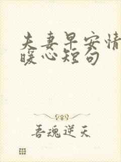 夫妻早安情话最暖心短句