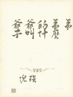 爷爷的弟弟的孙子叫什么