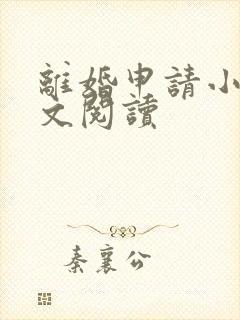 离婚申请小说全文阅读