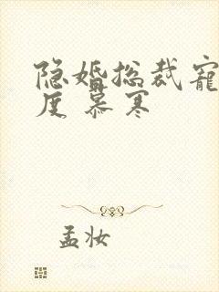 隐婚总裁宠妻无度 慕寒