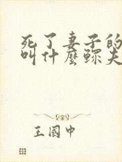 死了妻子的男人叫什么鳏夫