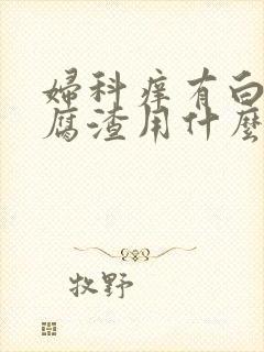 妇科痒有白色豆腐渣用什么药