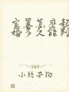 家暴怎么起诉离婚多久能判离