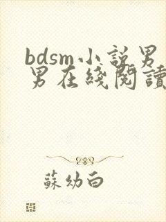 bdsm小说男男在线阅读