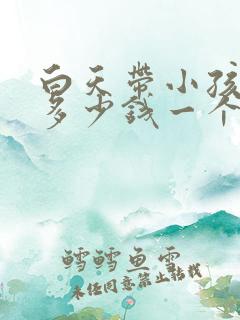 白天带小孩阿姨多少钱一个月