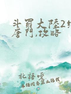 斗罗大陆2绝世唐门,攻略