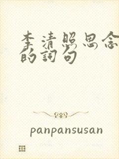 李清照思念丈夫的词句