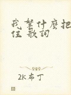 我拿什么把你留住 歌词