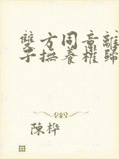 双方同意离婚孩子抚养权归谁所有