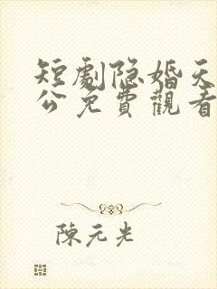 短剧隐婚天价老公免费观看