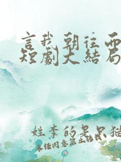 言我朝往而暮来短剧大结局