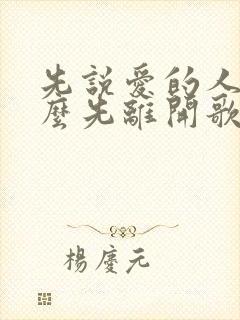 先说爱的人为什么先离开歌名叫什么