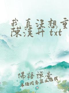 我真没想重生啊陈汉升 txt