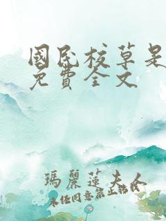 国民校草是女生免费全文