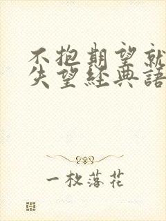 不抱期望就不会失望经典语录