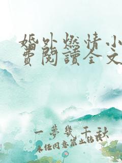 婚外燃情小说免费阅读全文