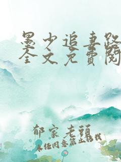 墨少追妻路漫漫全文免费阅读