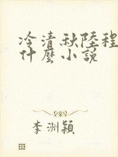 冷清秋陆程文是什么小说
