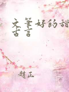 文笔好的甜宠文古言