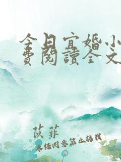 今日宜婚小说免费阅读全文