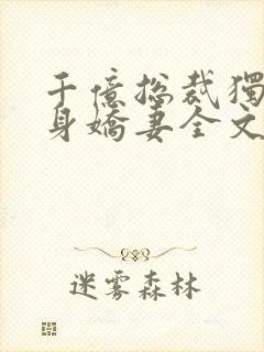 千亿总裁独宠替身娇妻全文小说阅读全文