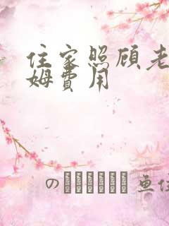 住家照顾老人保姆费用