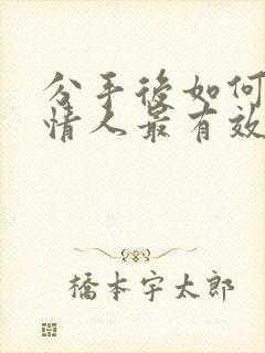 分手后如何挽回情人最有效