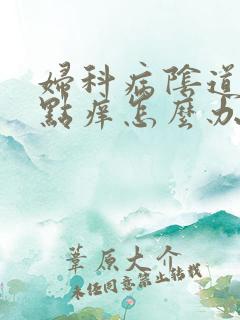 妇科病阴道外有点痒怎么办