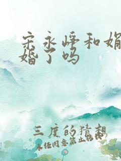 宋永峥和娟子结婚了吗