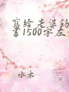 写给老婆的检讨书1500字左右